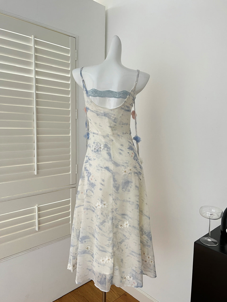 Summer pure desire style niche design suspender long dress R2173