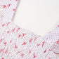 Strawberry jam floral suspender dress 2025 new style gentle style waist slimming short skirt R0134