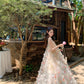 Beautiful small skirt loose A-line long skirt holiday style flower suspender dress R0693