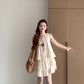 Holiday style outfit suit casual fashion sleeveless vest a-line short skirt two-piece suit 2025 R0839