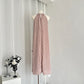 French style elegant flower halter dress pleated A-line loose slim long skirt R1998