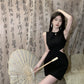 Slimming dress for women, new summer style, French sleeveless, high-end short hip skirt R3753