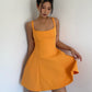 High-grade simple backless suspender dress for women summer lace-up short skirt R3044