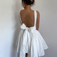 French romantic butterfly backless dress for women new square neck waist tie skirt R3039