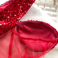 French lady style oblique collar dress mesh sequins niche hip-wrapped hot girl short skirt R2247