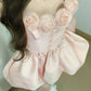 Cute pink suspender dress women's summer daughter heavy industry party dress flower bud skirt homecoming dress R3005
