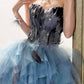 New slim fit feather evening dress prom dinner annual party tutu short homecoming dress R3012