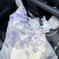 Purple chiffon floral dress for women 2025 summer beautiful waist long dress homecoming dress R3013