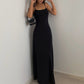 Simple temperament suspender long skirt super A figure waistline sexy hot girl dress R3030