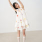 Sleeveless Floral Bow Tie Halter Dress with Ruffled Hem Tutu Skirt R5169