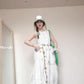 Sleeveless vest floral dress gentle temperament waist A-line long skirt R0709