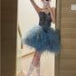 New slim fit feather evening dress prom dinner annual party tutu short homecoming dress R3012