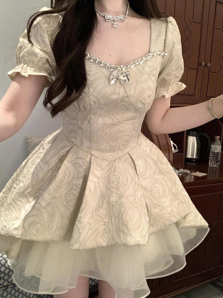 Princess dress small skirt summer heavy dress short first love princess tutu skirt homecoming dress R3025