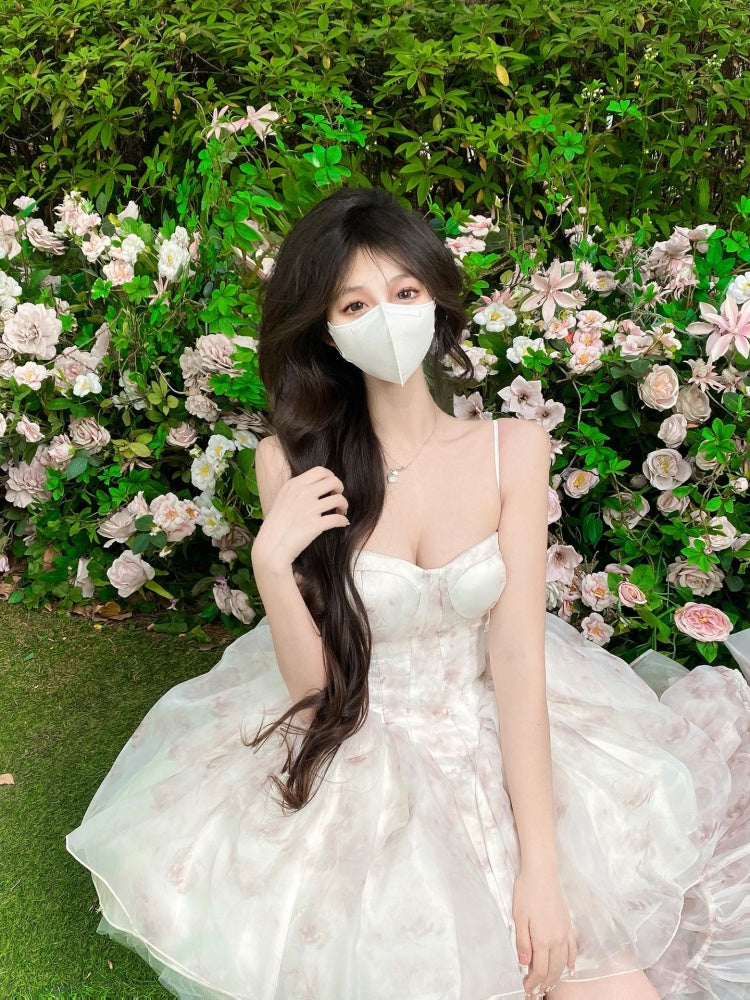 Puffy runaway princess dress dress high-end niche tube top dress female homecoming dress R3006