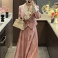 French gentle Chanel style suit skirt high-end suit jacket large swing skirt skirt two-piece suit R1638