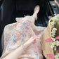 Beautiful puff sleeve floral dress gentle style temperament long skirt R0761
