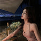 Beach vacation Sanya travel outfit sexy backless suspender beach dress R1455