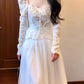 A set of gentle and elegant lace tops and mesh skirts R0516