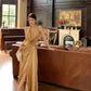 High-end satin backless v-neck halter dress with slim waist and elegant long dress R1779