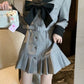 French high-end waist dress new large size waist slimming A-line pleated skirt R1883