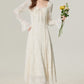 Temperament gentle style apricot floral dress women's new square neck dress R1955