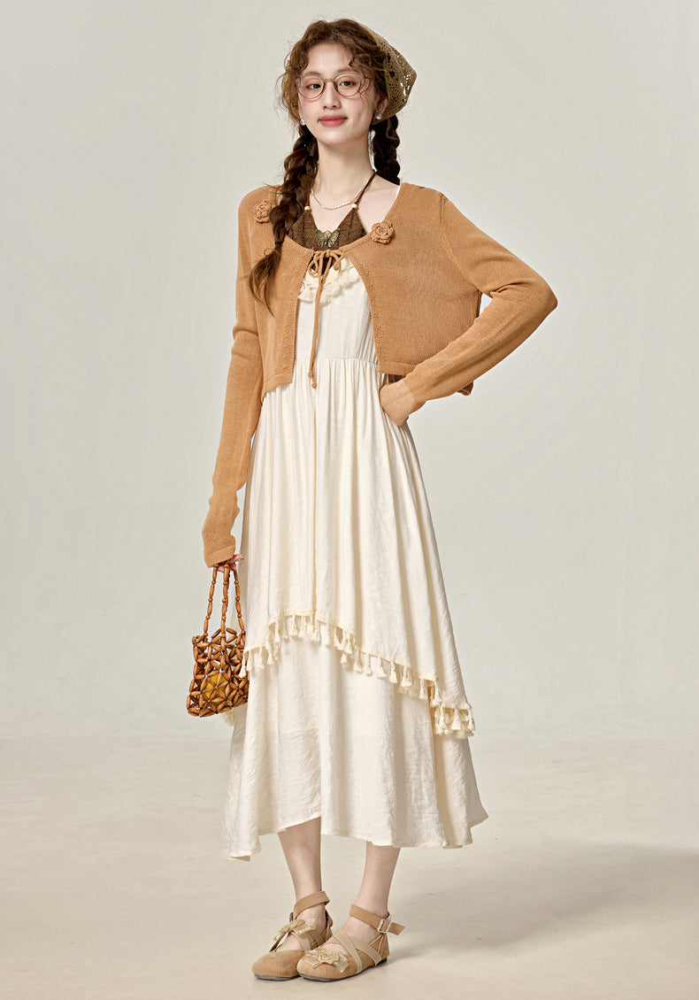 Improved ethnic holiday style new suspender dress temperament skirt R1962