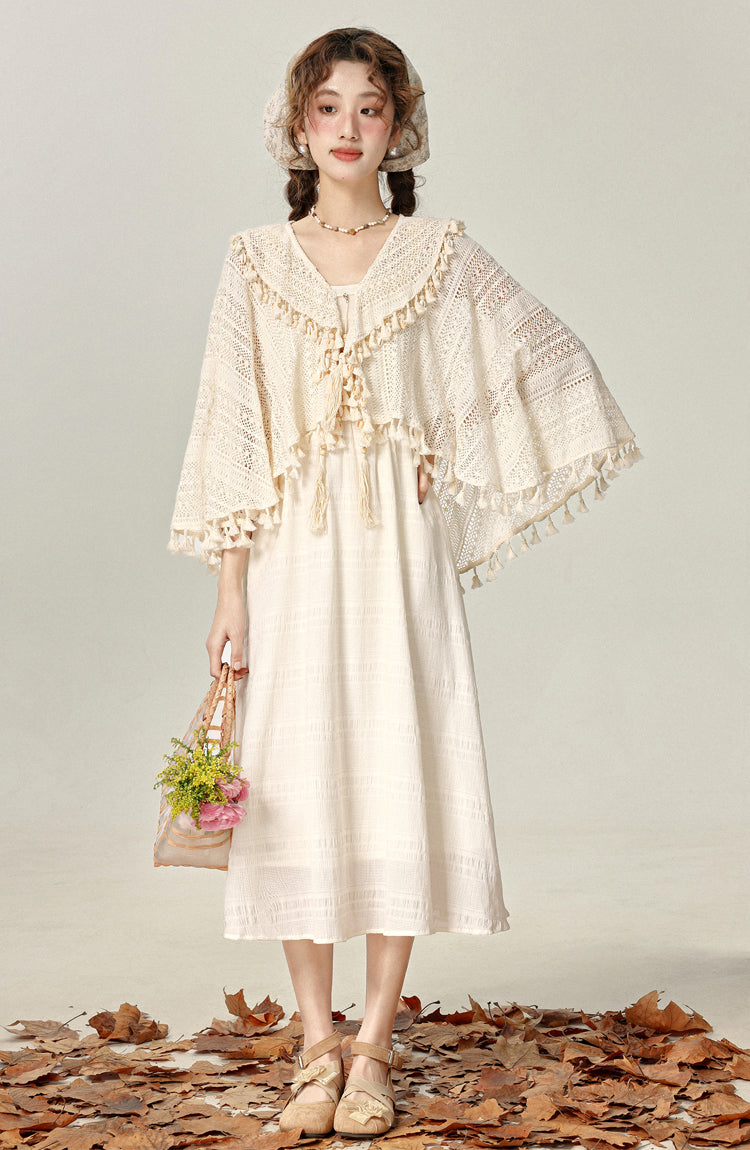 Daily Chinese style Han element dress with shawl outfit suit for women R1958