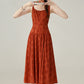 Beautiful red suspender dress for women 2025 new style waist a-line skirt R1952