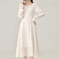 Temperament gentle style white long-sleeved dress new style small long skirt R1965
