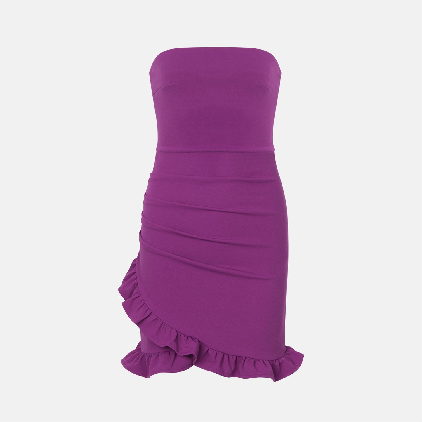 European and American irregular ruffled tube top dress for women summer new slim sexy hip skirt R3090