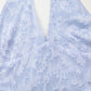French style fairy blue jacquard halter neck backless suspender dress with slim waist and V-neck dress R3101