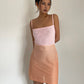 European and American gradient color stitching suspender dress slim fit hip-wrapped short skirt for women R3082