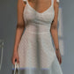 White embroidered double-layer suspender skirt French retro summer dress waist slimming skirt R3080