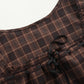 American retro college style dress square neck slim waist slimming all-match hip skirt R3084