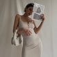Sexy low-cut pleated suspender skirt with waist and figure-hugging dress with hip skirt for summer R3094