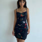 American retro pure desire hot girl small floral slut collar mesh suspender skirt waist hip dress R3085