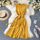 French niche dress 2025 new hollow quality round neck commuting sleeveless vest dress R2341