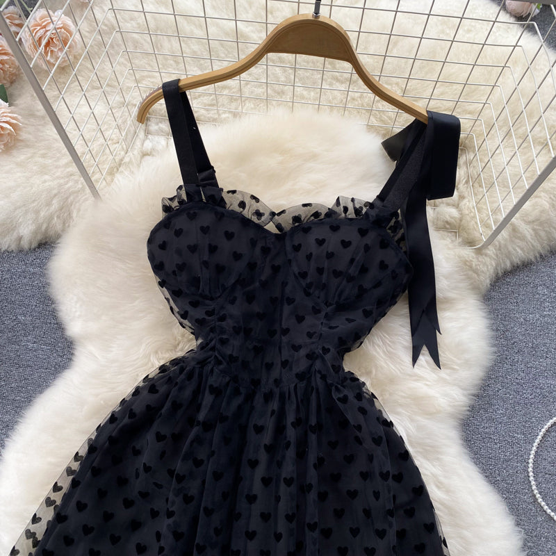 French dress fairy mesh tulle skirt slim mid-length suspender dress skirt 2025 new R2265