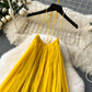 French style dress outfit holiday style sleeveless halter neck backless chiffon dress R2282