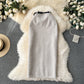 Skirt temperament all-match high waist hip skirt slim fit medium length slit straight skirt R2266