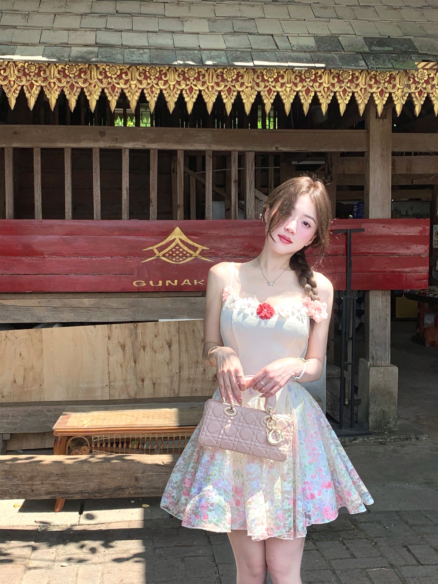 Sling floral slim dress design summer pretty skirt R3915