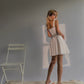 White embroidered double-layer suspender skirt French retro summer dress waist slimming skirt R3080