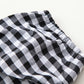 Literary style retro black and white plaid waist short-sleeved dress summer mini skirt R3099