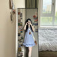 Gentle and sweet style vest dress beautiful loose A-line short skirt R0827