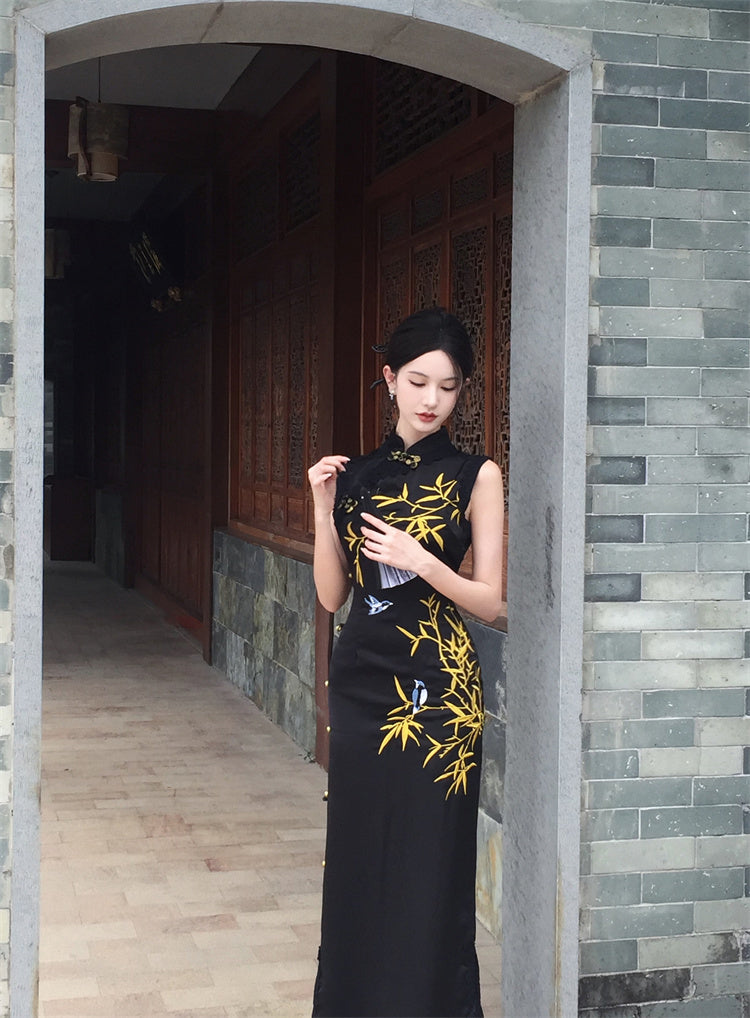 Beautiful young cheongsam 2025 new high-end new Chinese style sleeveless dress R1810