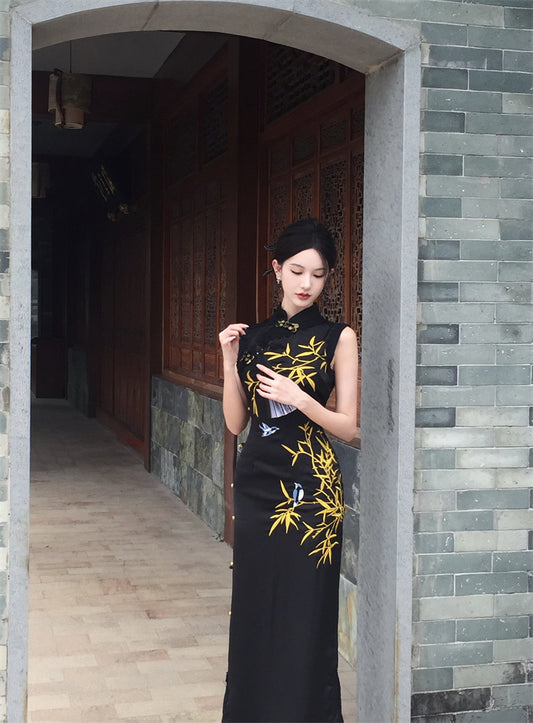 Beautiful young cheongsam 2025 new high-end new Chinese style sleeveless dress R1810