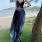 Holiday halter dress with open back for seaside travel wear beach skirt atmosphere R1569