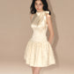 Satin Bow Tie Vest Dress Chanel Style Sleeveless Tutu Skirt R5173