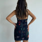 American retro pure desire hot girl small floral slut collar mesh suspender skirt waist hip dress R3085