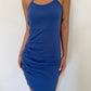 Hot girl style halter neck straps pleated slit slim suspender skirt holiday style hip skirt dress R3086